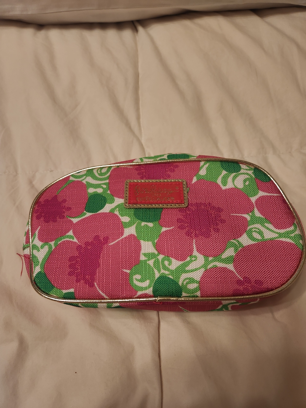 Lilly Pulitzer Pink & Green Floral Makeup Pouch